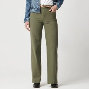 J. Crew Point Sur Olive Green High-Rise Wide-Leg Trouser Pants Size 29